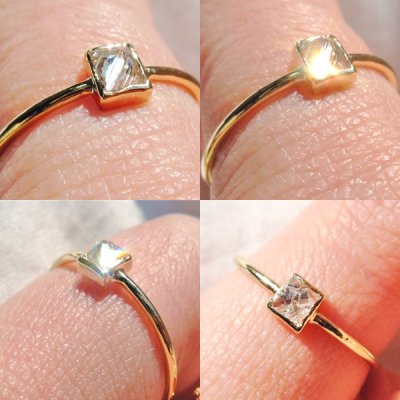 画像3: 【K18】 0.15ct プリンセスカットダイヤモンド ピラミッドリング