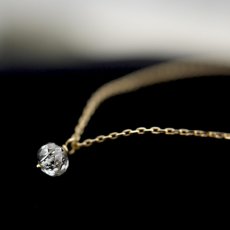 画像2: 【K18】 ぷっくりボタンカットのダイヤモンド ネックレス (2)
